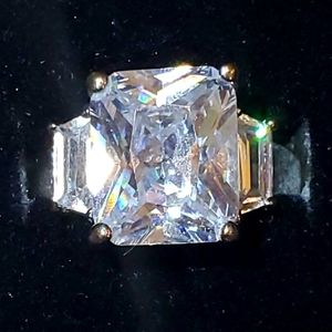 Silver CZ diamond ring